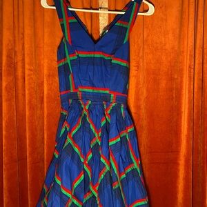 Blue and Red Plaid Women's Dress